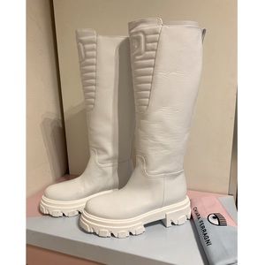 CHIARA FERRAGNI LEATHER KNEE HIGH BOOTS